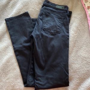 Ag Black Denim The Stilt Cigarette Leg Jeans